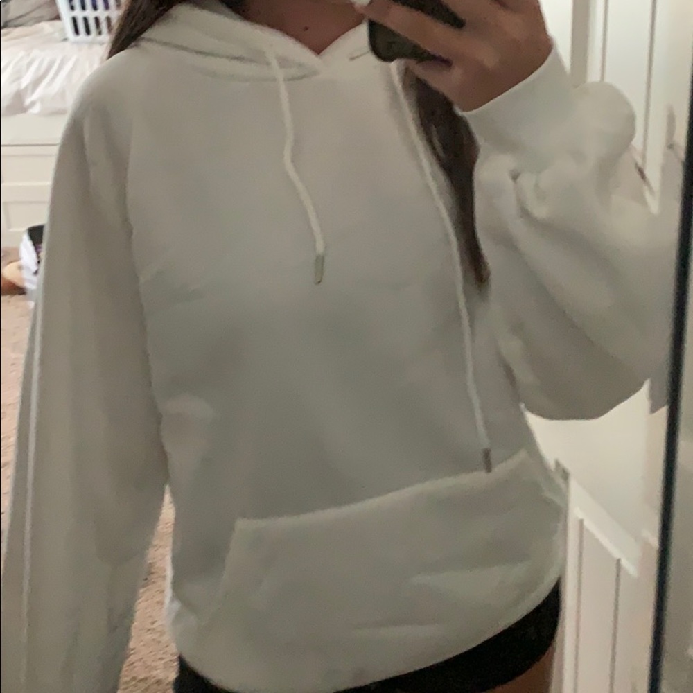 Basic White Hoodie Sweatshirt From Shein